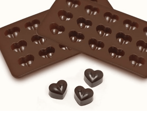 Homaxa 15 Slot Silicone Heart Shape Chocolate, Jelly Candy Mould,21.5 x 1.50 x 10.50 cm, Brown - Image 3